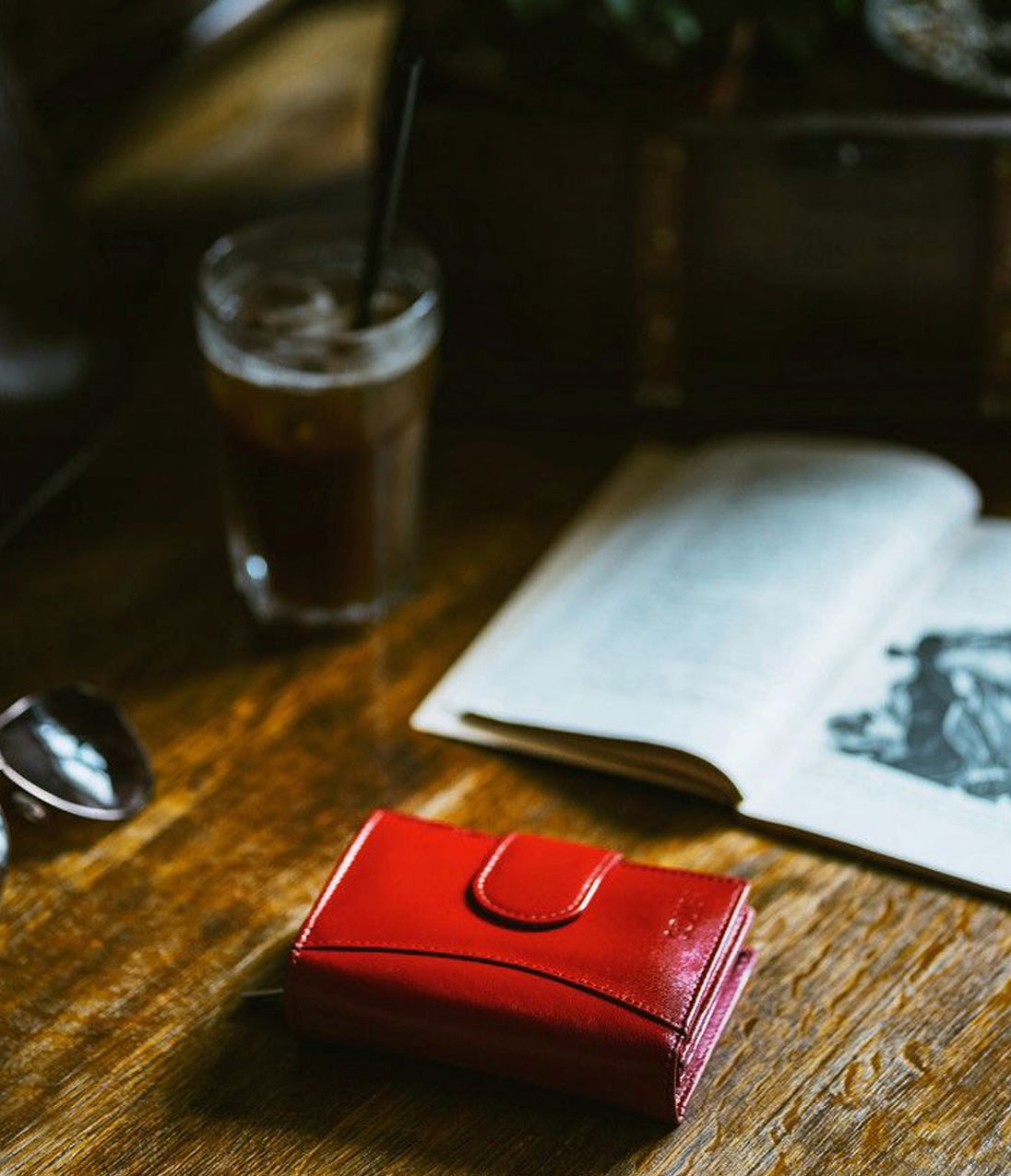 Skórzany portfel damski RFID Solier P25 czerwony